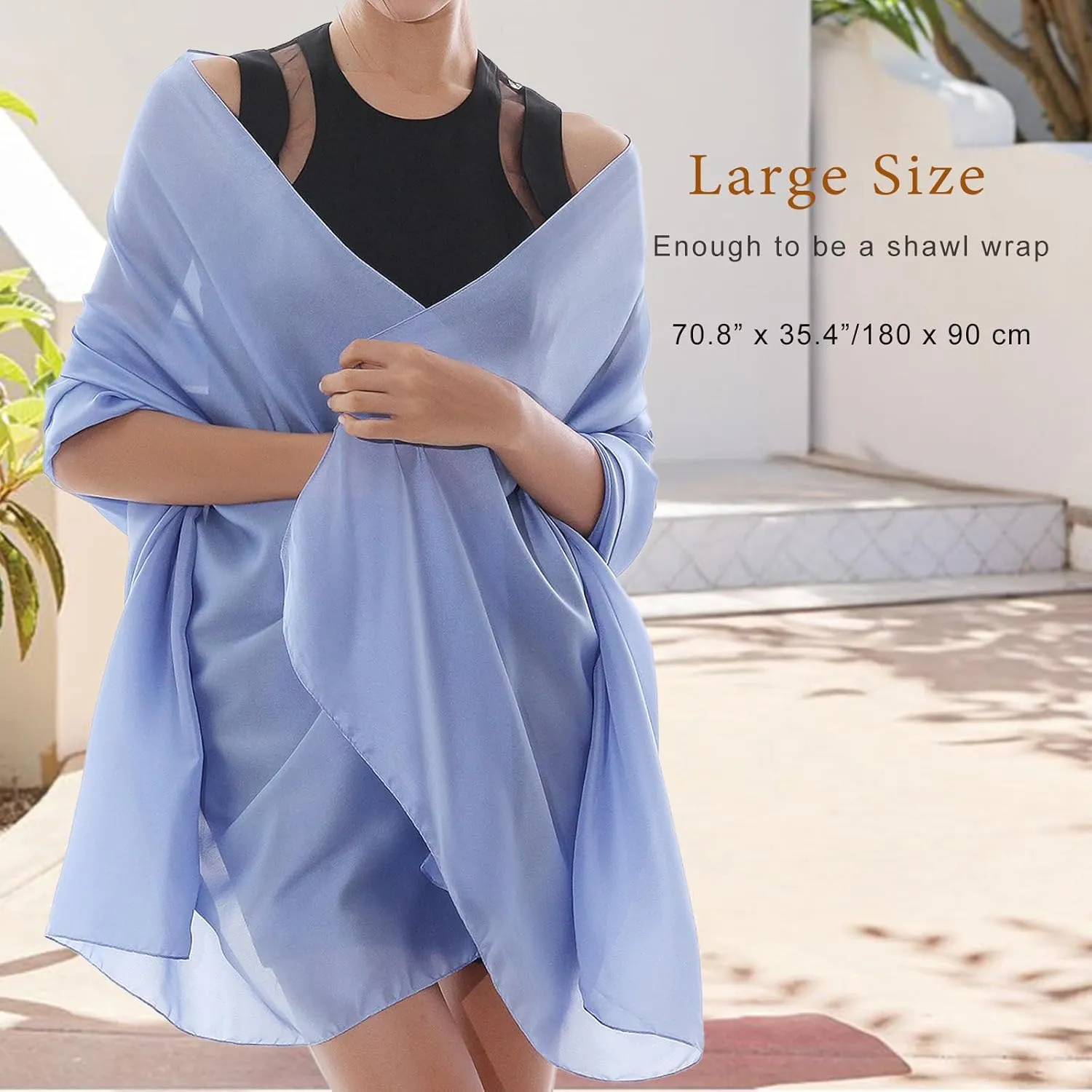 RIIQIICHY Women Shawls and Wraps for Evening Dresses Like Chiffon Silk Scarf Formal Silky Pashmina Shawls for Weddings