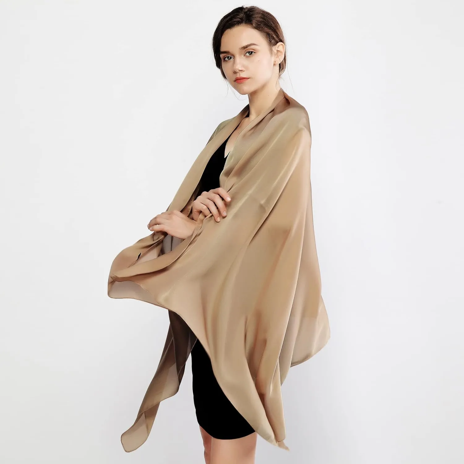 RIIQIICHY Women Shawls and Wraps for Evening Dresses Like Chiffon Silk Scarf Formal Silky Pashmina Shawls for Weddings