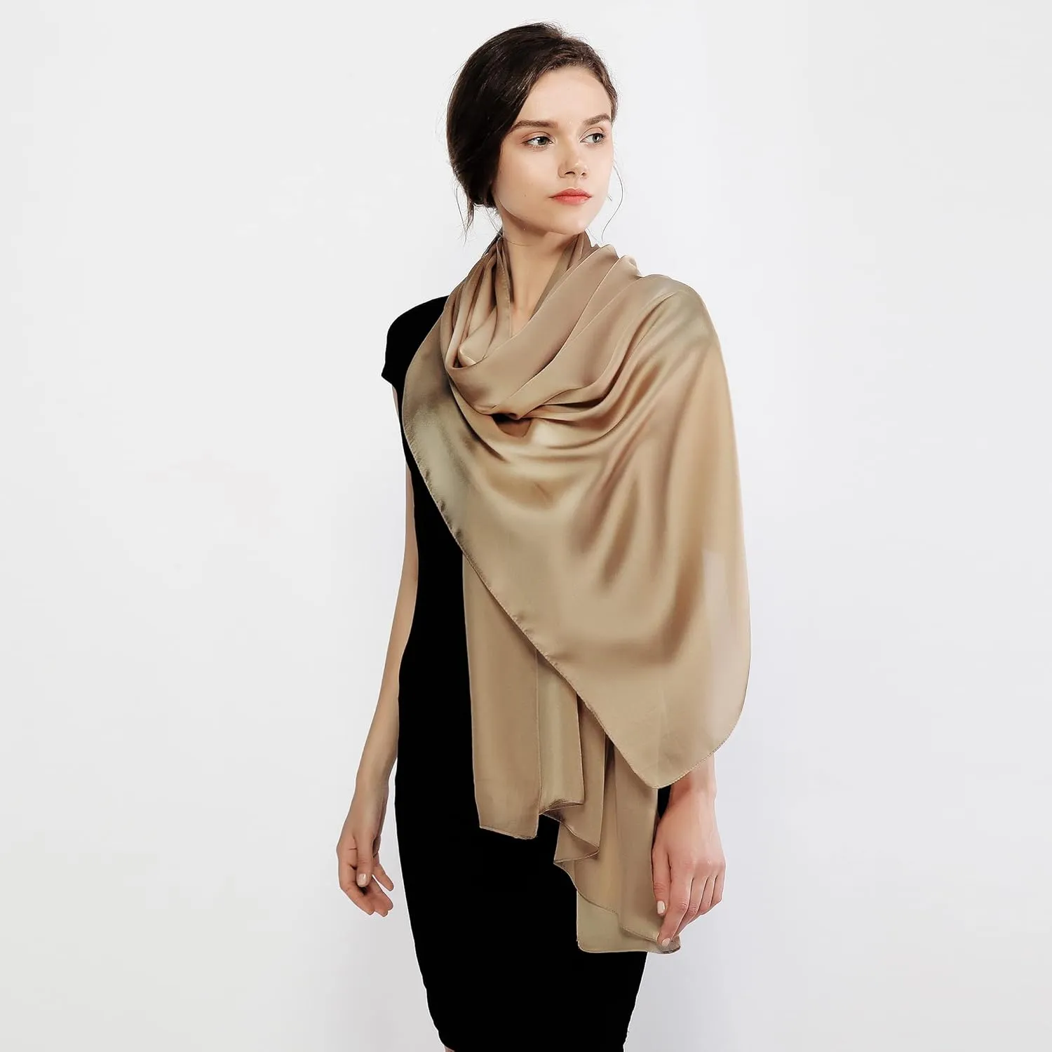 RIIQIICHY Women Shawls and Wraps for Evening Dresses Like Chiffon Silk Scarf Formal Silky Pashmina Shawls for Weddings