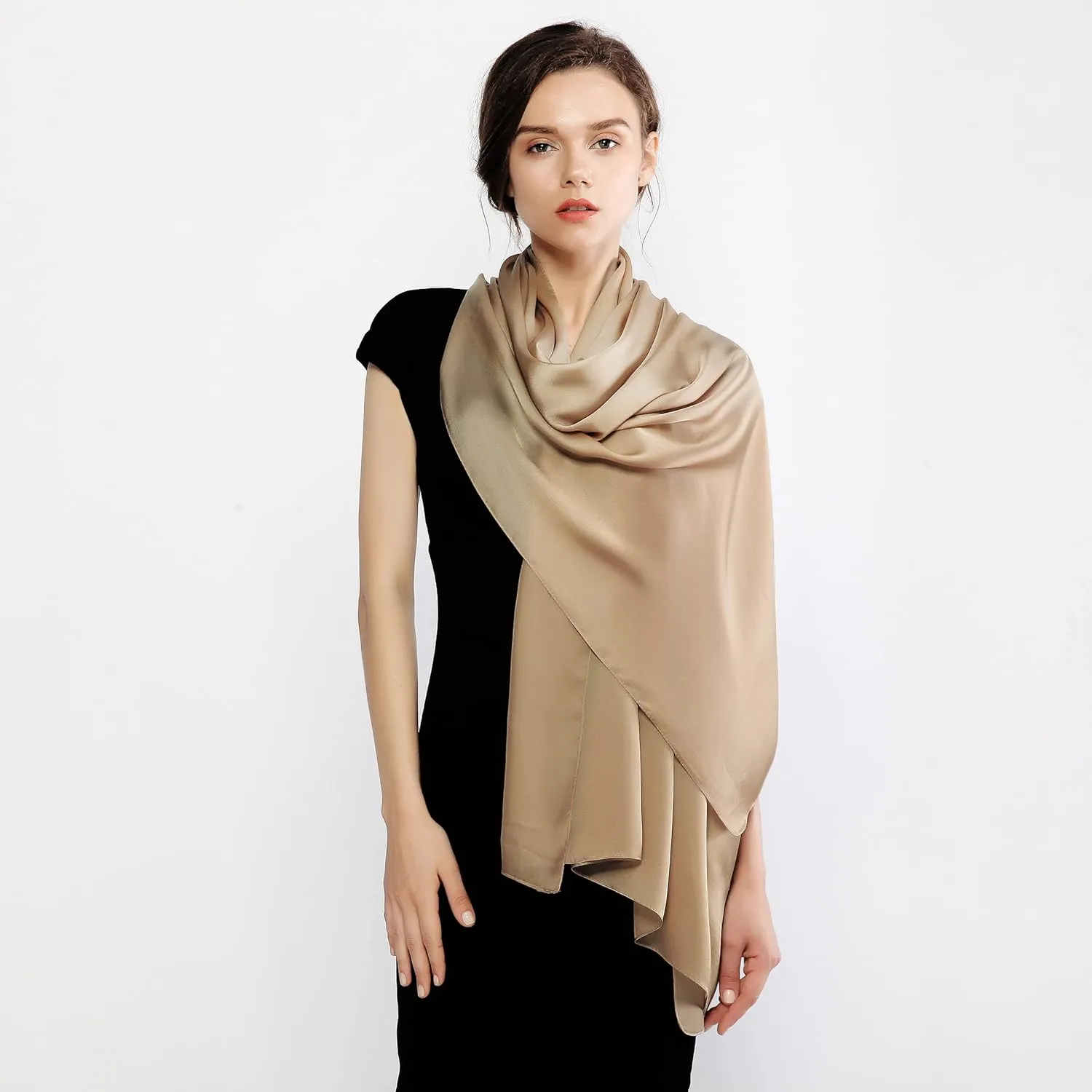 RIIQIICHY Women Shawls and Wraps for Evening Dresses Like Chiffon Silk Scarf Formal Silky Pashmina Shawls for Weddings