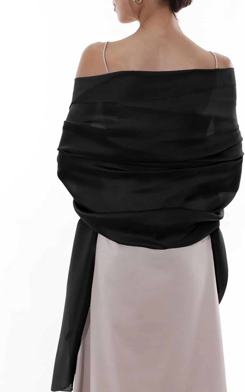 RIIQIICHY Women Shawls and Wraps for Evening Dresses Like Chiffon Silk Scarf Formal Silky Pashmina Shawls for Weddings