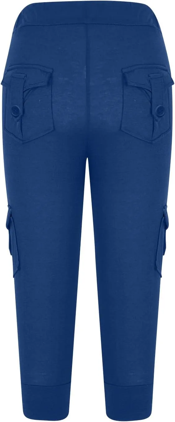 RKSTN Womens Capri Pants for Summer 2025 Casual Lightweight Leggings High Wasit Elastic Pant with Pockets Cropped Trousers