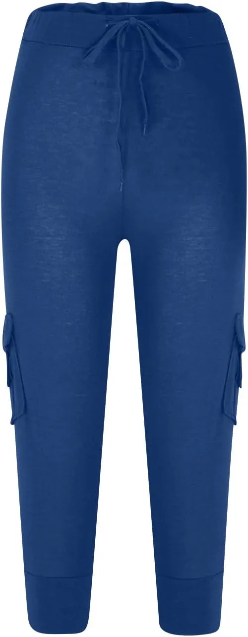 RKSTN Womens Capri Pants for Summer 2025 Casual Lightweight Leggings High Wasit Elastic Pant with Pockets Cropped Trousers