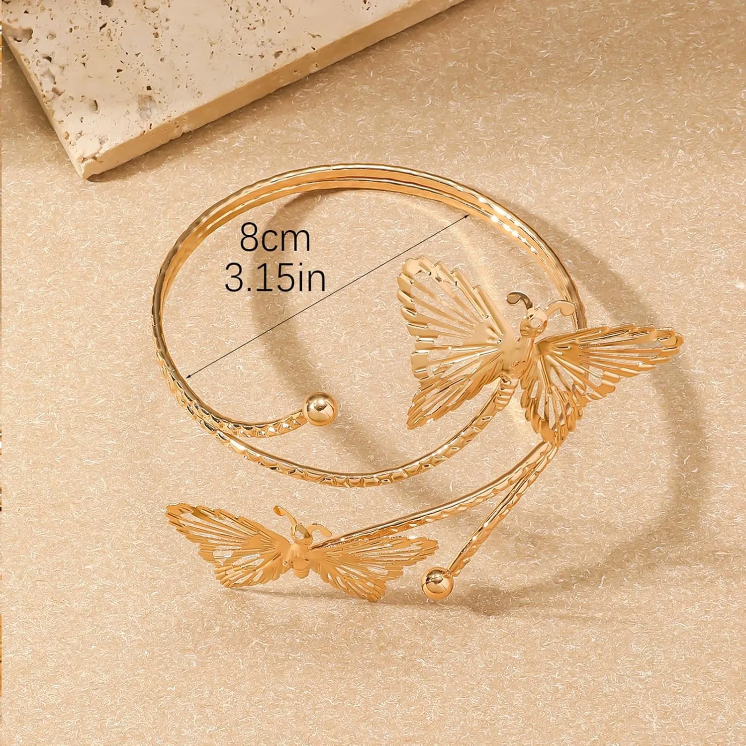 Roe Dolph Gold Arm Cuff Bracelet Upper Arm Cuff Jewelry Gold Cuff Bangle Bracelets Adjustable Armband Armlet Summer Dresses Outfits Accessories