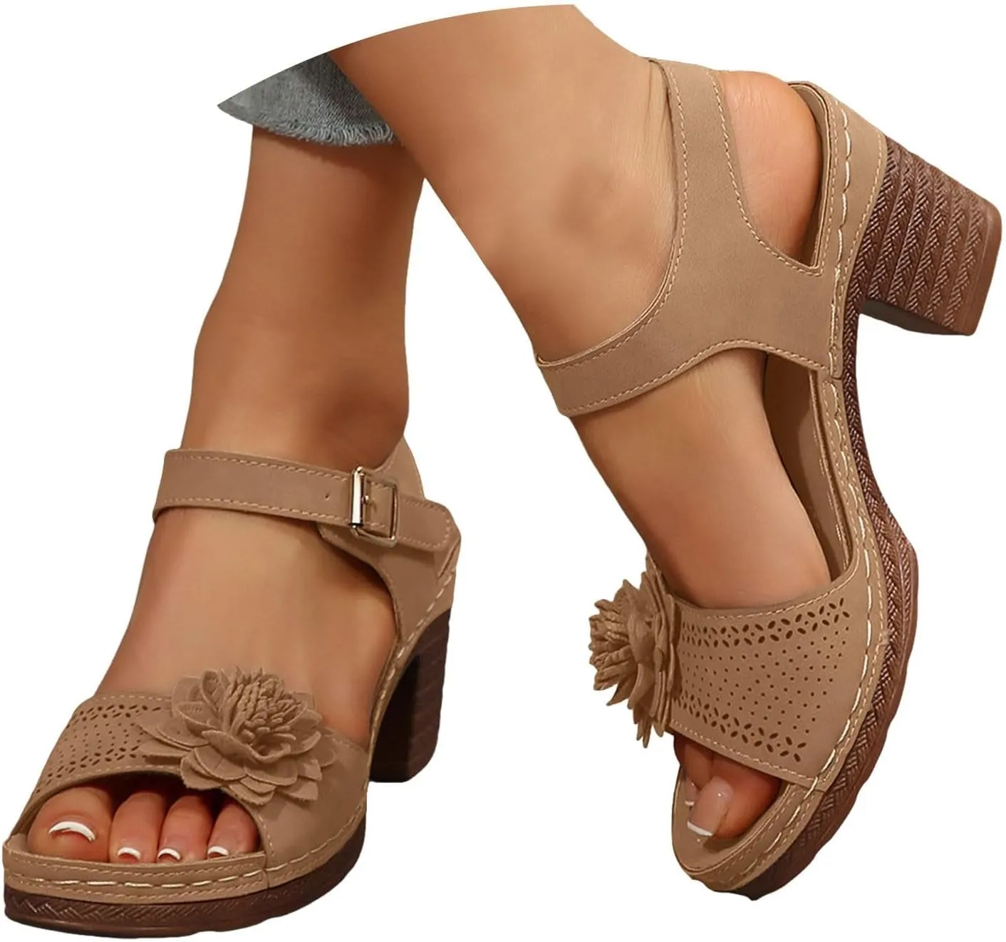 Sandals for Women 2025 Sandals for Women Orthopedic Shoes Platform Wedge Sandal Casual Hollow Out Open Toe Low Heel Comfortable Sandal with Adjustable Hook Loop Breathable Dress Shoes