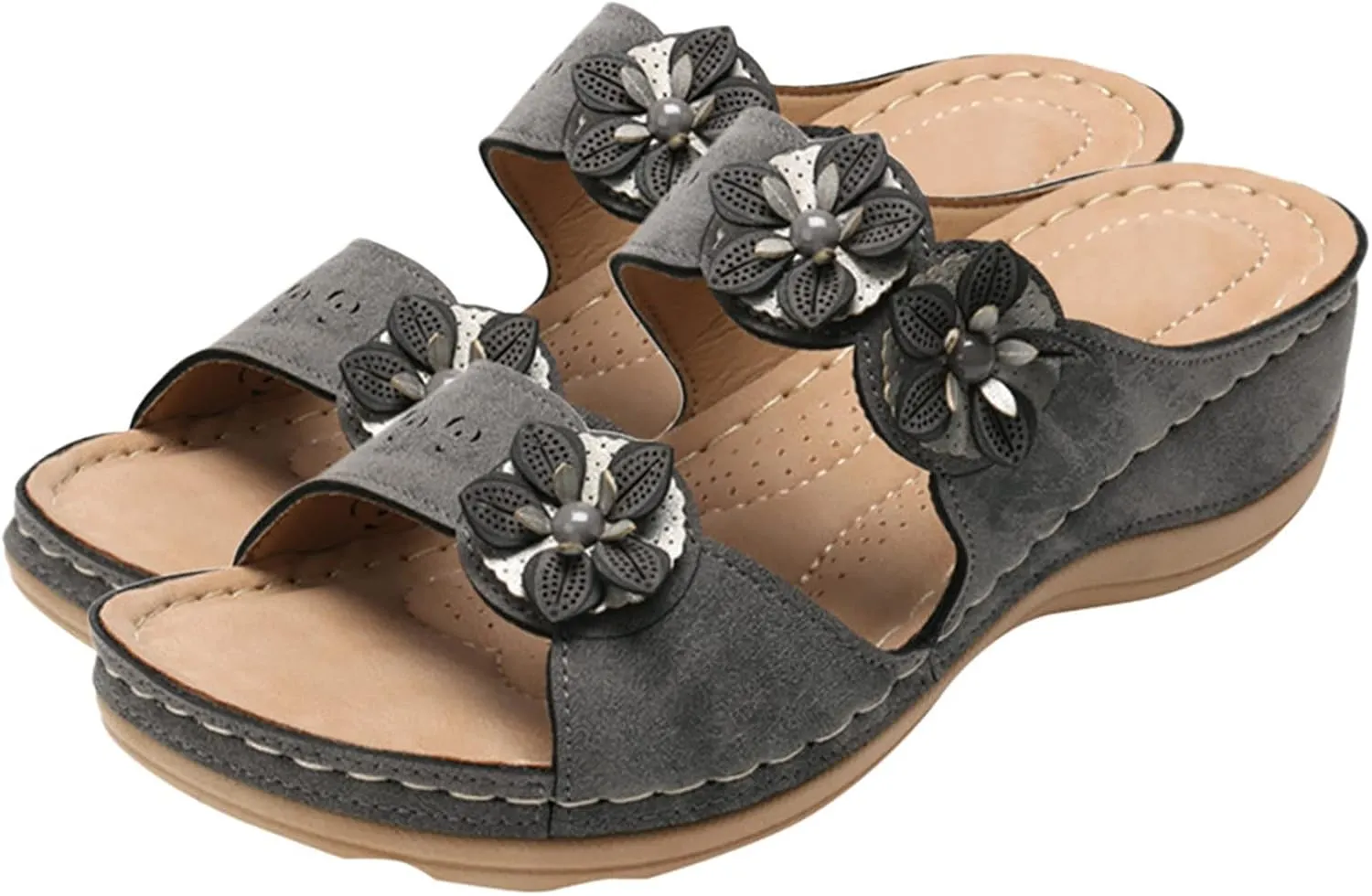 Sandals Women Comfortable, Women Premium Orthopedic Open Toe Sandals Retro Anti-Slip Summer Casual Sandals