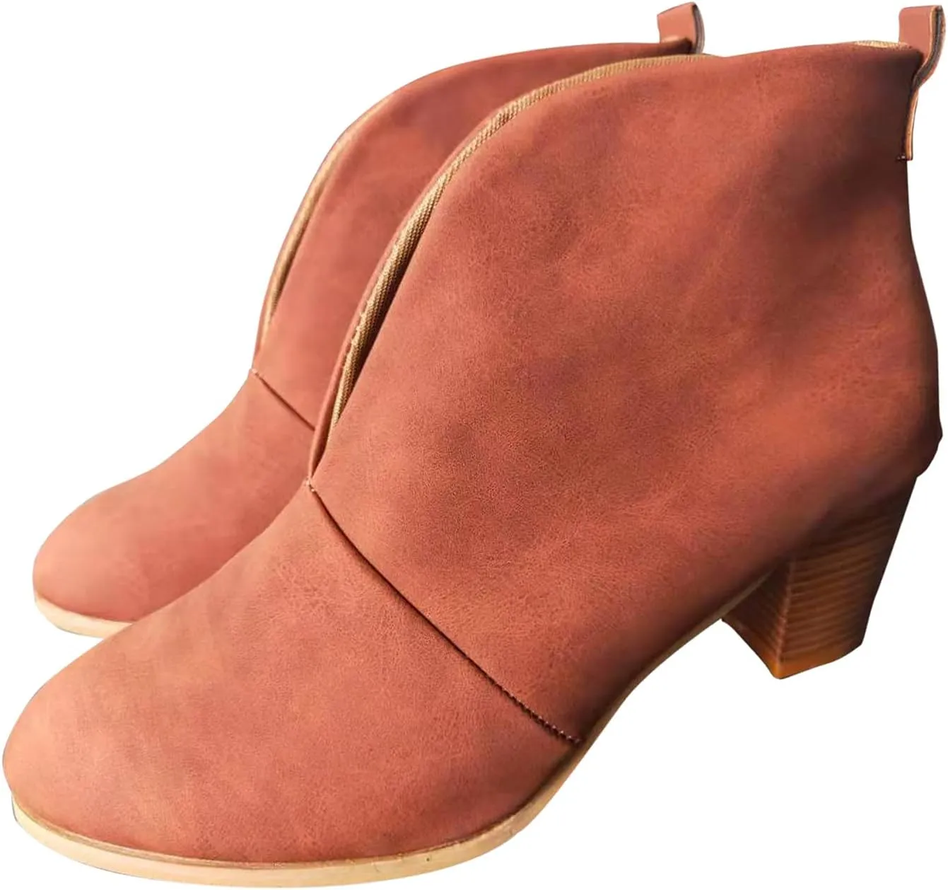 SBGMoSJ White Booties Women Ankle Boots Wide Width Brown Suede Ankle Boots Women Black Dress Booties for Women Low Heel Leather Ankle Booties for Women Low Heel Western Booties for Women Leather