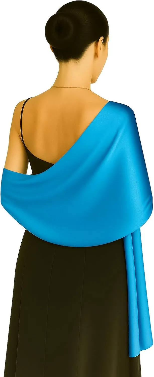 Shanlin Silk Feel Long Satin Patterned & Solid Color Scarves for Women in Gift Box