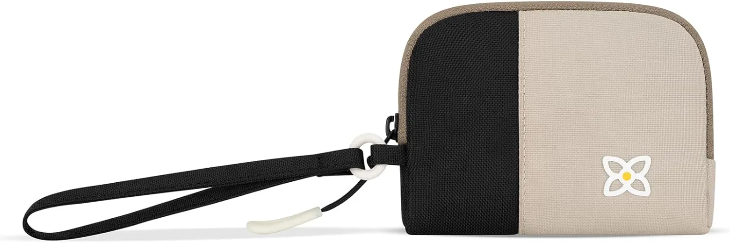 Sherpani Jolie, Lightweight Travel Pouch, Cosmetic Bag, Recycled Wristlet Bag, Toiletry Bag for Women (Con Leche, Small)