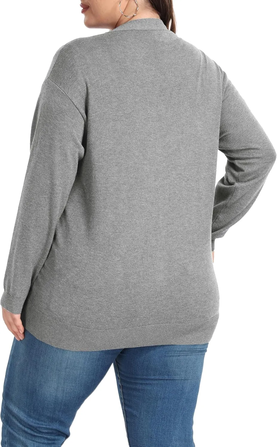 Shiaili Classic Plus Size Sweater for Women Non-Bulky Soft Stretch Cardigans
