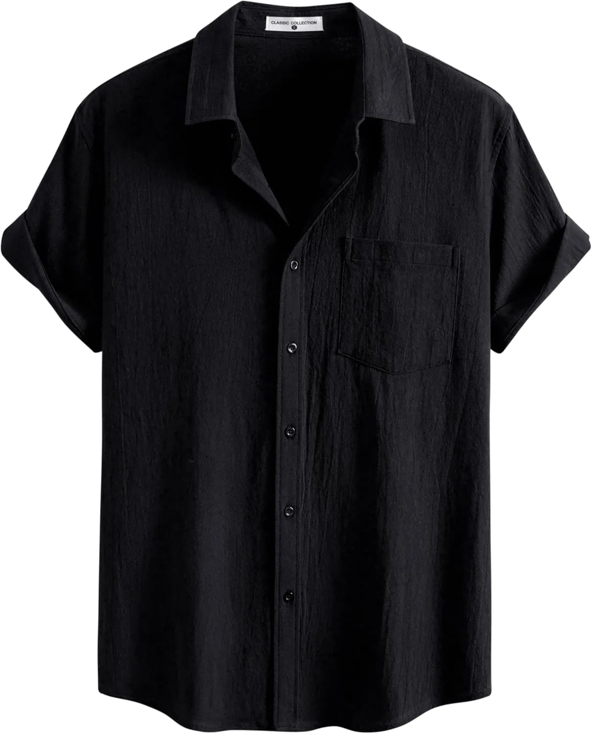 SIR7 Mens Summer Short Sleeve Cotton Linen Shirts Casual Button Down Shirts Beach Vacation Wedding Tops