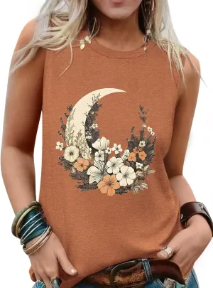Sleeveless Tank Tops for Women 2025 Summer Casual Blouses Graphic Tees Loose Fit Crewneck Vacation Outfits Shirts