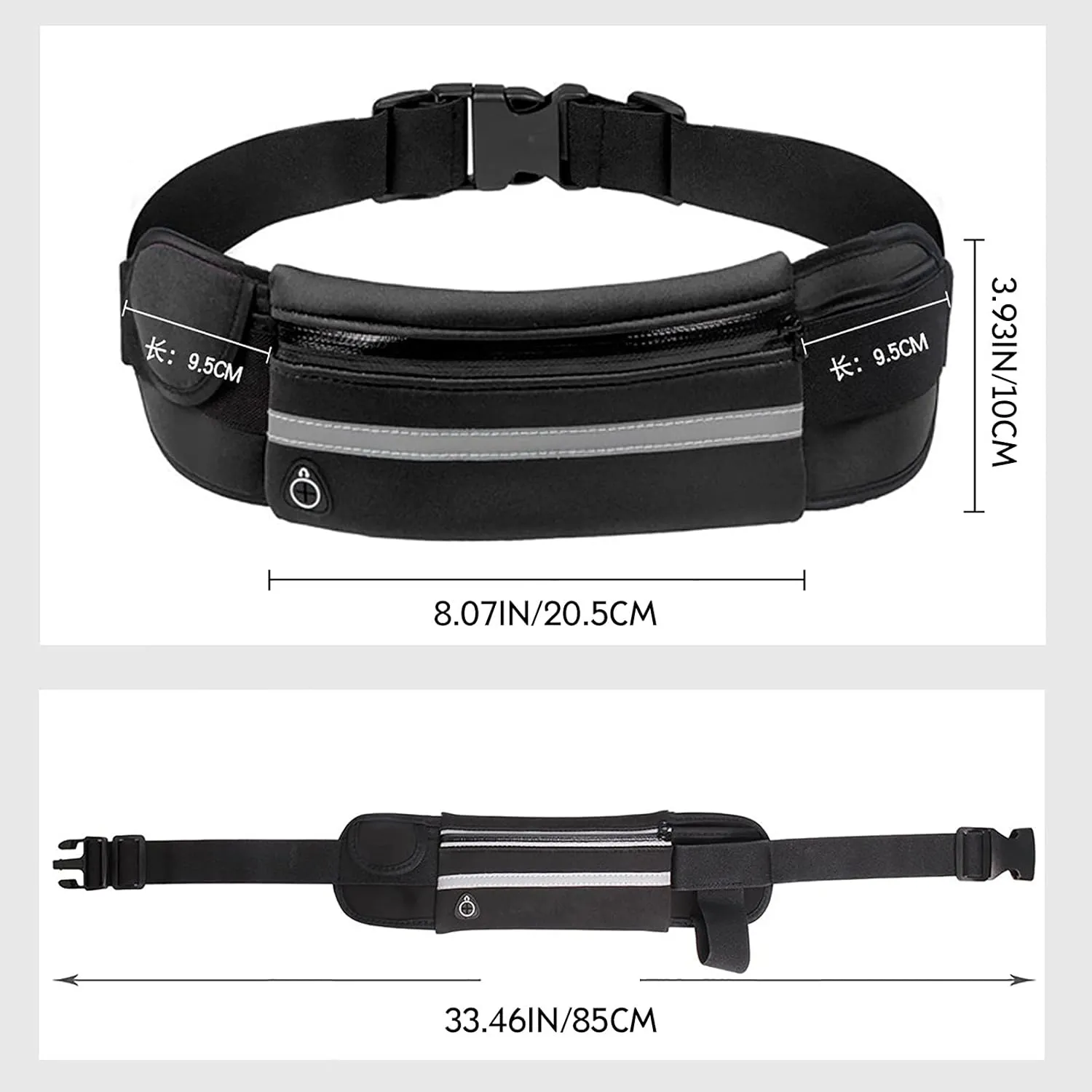 Slim Running Belts for Women, Waterproof Fanny Pack for Men,Phone Holder for Running,Reflective Waist Bag,Runners Belt Pouch,Money Belt,Waist Pack Bag for Travel Workout Running Camping