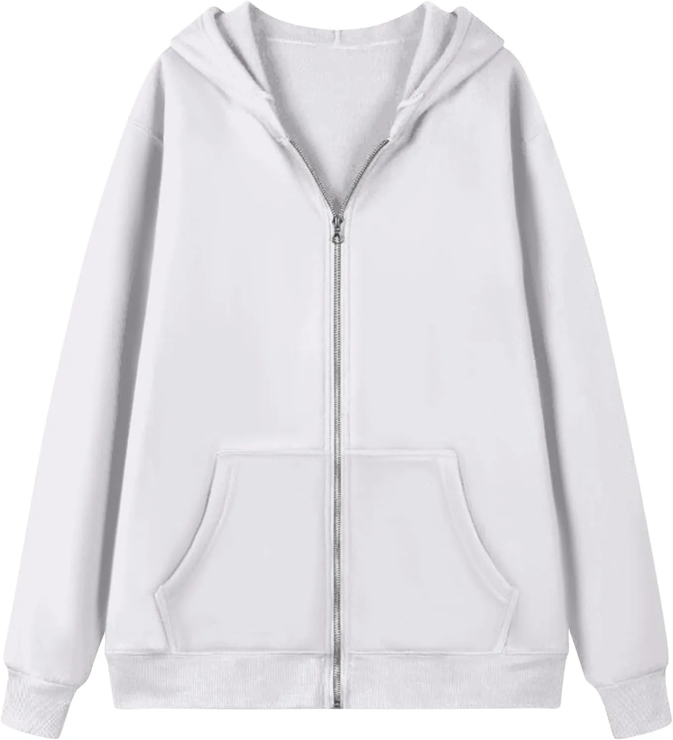 slqdgmryz Womens Zip Up Hoodies Oversized Fleece Jacket Winter Plain Y2k Hoodie Drawstring Hooded Sweatshirt with Pockets