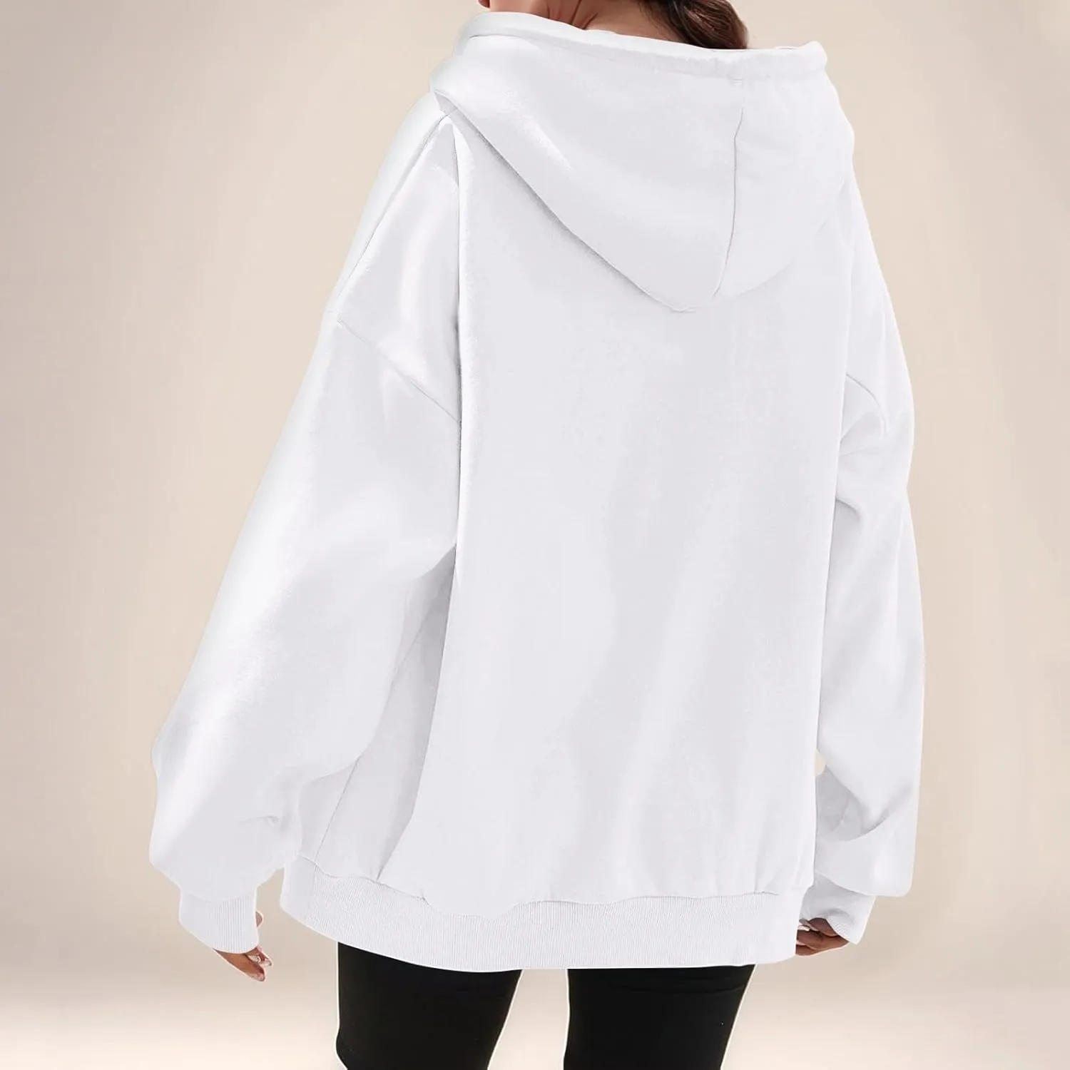 slqdgmryz Womens Zip Up Hoodies Oversized Fleece Jacket Winter Plain Y2k Hoodie Drawstring Hooded Sweatshirt with Pockets
