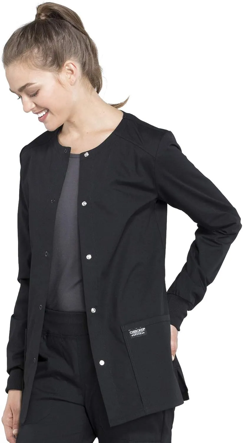Snap Front Scrub Jackets for Women, Workwear Professionals Soft Stretch WW340