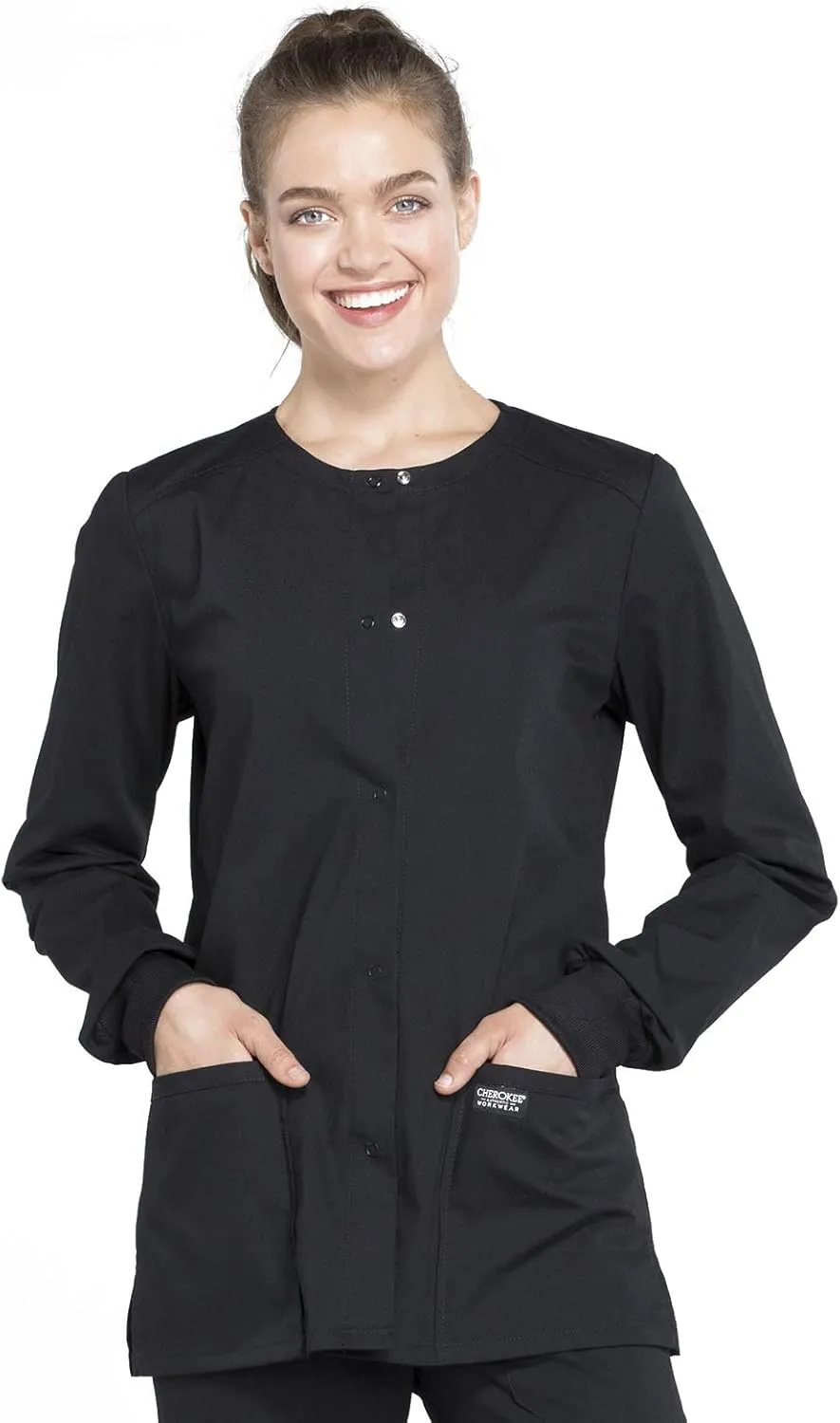 Snap Front Scrub Jackets for Women, Workwear Professionals Soft Stretch WW340
