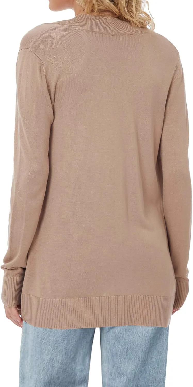 Spicy Sandia Women's Knit Cardigan Open Front Long Sleeve Sweater with Pockets Lightweight Fall Trendy Dressy Casual