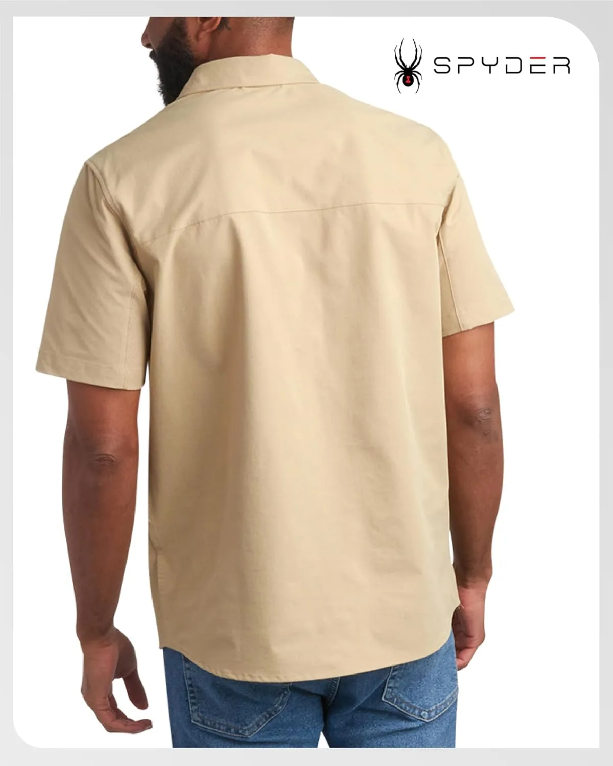 Spyder Mens Short Sleeve Button Down Shirts - Lightweight Stretch Ripstop Collared Wrinkle Free Dress Shirts for Men (S-XL)