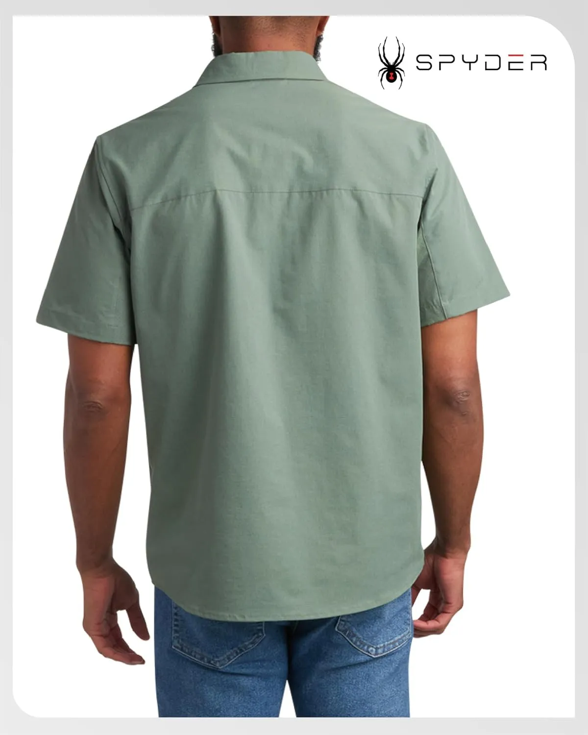 Spyder Mens Short Sleeve Button Down Shirts - Lightweight Stretch Ripstop Collared Wrinkle Free Dress Shirts for Men (S-XL)