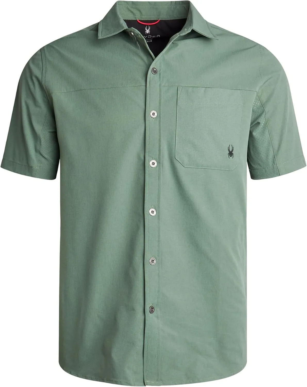 Spyder Mens Short Sleeve Button Down Shirts - Lightweight Stretch Ripstop Collared Wrinkle Free Dress Shirts for Men (S-XL)