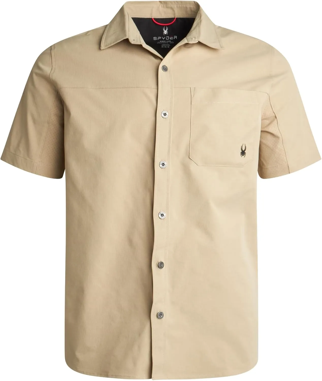 Spyder Mens Short Sleeve Button Down Shirts - Lightweight Stretch Ripstop Collared Wrinkle Free Dress Shirts for Men (S-XL)