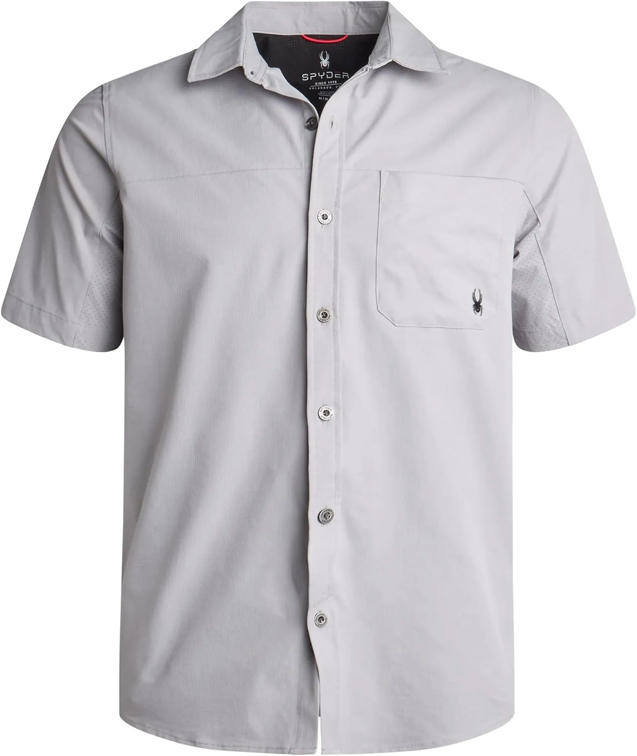 Spyder Mens Short Sleeve Button Down Shirts - Lightweight Stretch Ripstop Collared Wrinkle Free Dress Shirts for Men (S-XL)