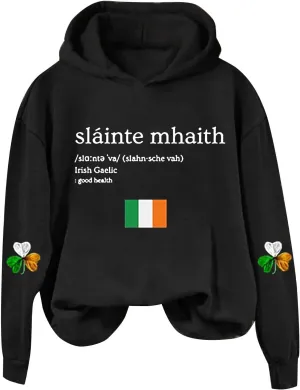 St Patricks Day Sweatshirt Women Funny Plus Size Hoodie St Patty's Day Clothes