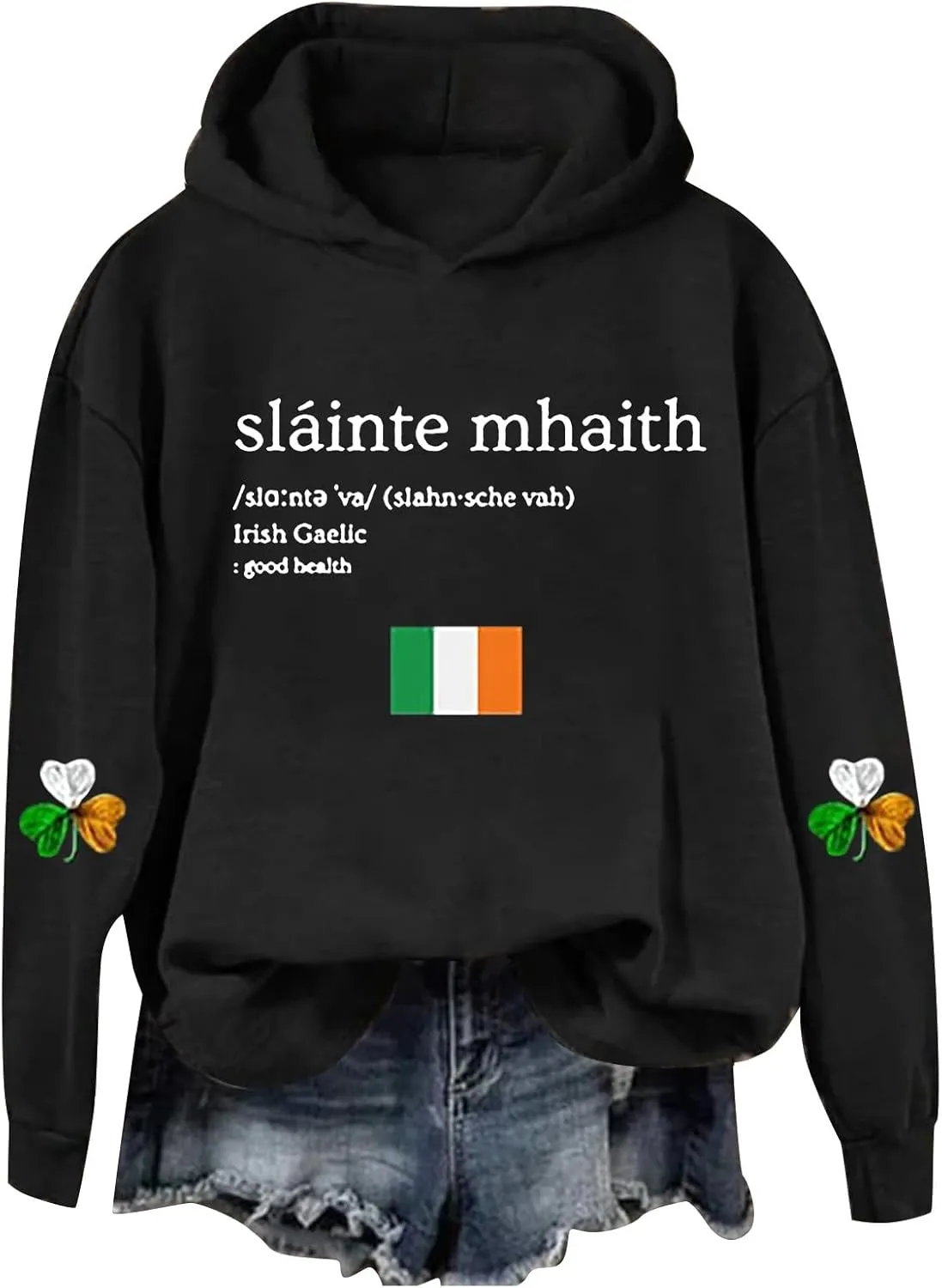 St Patricks Day Sweatshirt Women Funny Plus Size Hoodie St Patty's Day Clothes