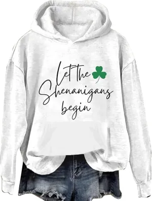St Patricks Day Sweatshirt Women Funny Plus Size Hoodie St Patty's Day Clothes