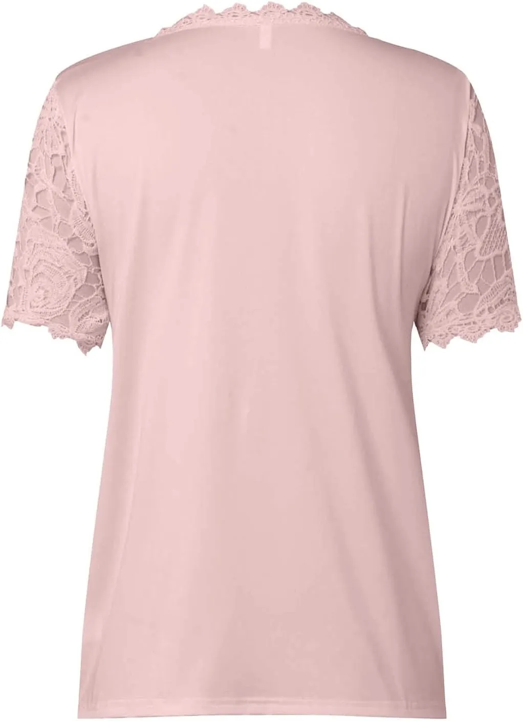 Summer Tops for Women 2024 Lace Crochet Embroidery Crewneck T Shirts Dressy Casual Short Sleeve Elegant Work Blouses