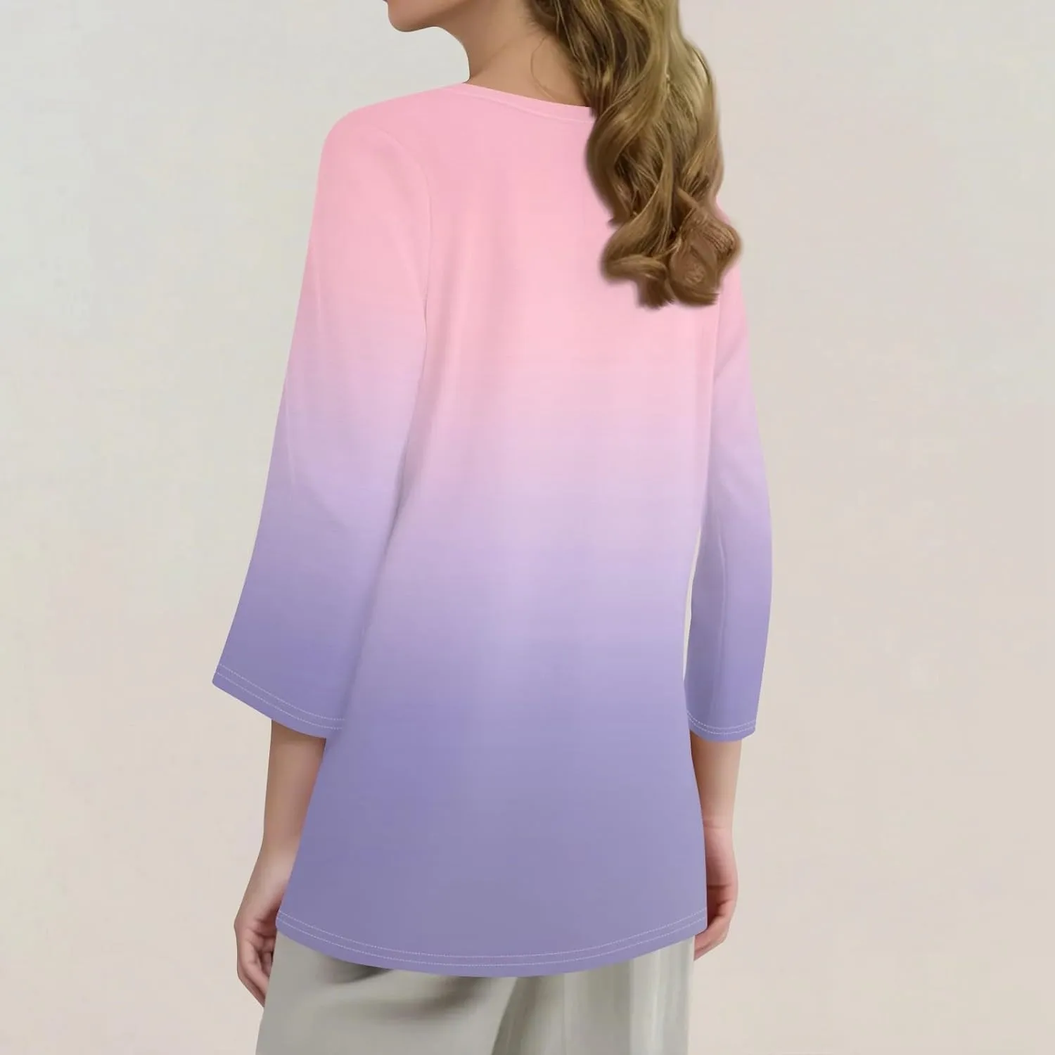 Summer Tops for Women 2025 Trendy 3/4 Sleeve Basic V Neck Tunic T Shirts Loose Blouse Dressy Casual Work Office Wear