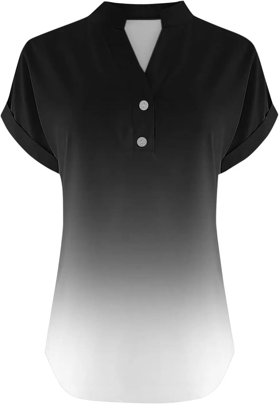 Summer Tops for Women 2025 Trendy Short Sleeve Cotton Linen Tops Button up Henley V Neck Shirts Vacation Beach Clothes