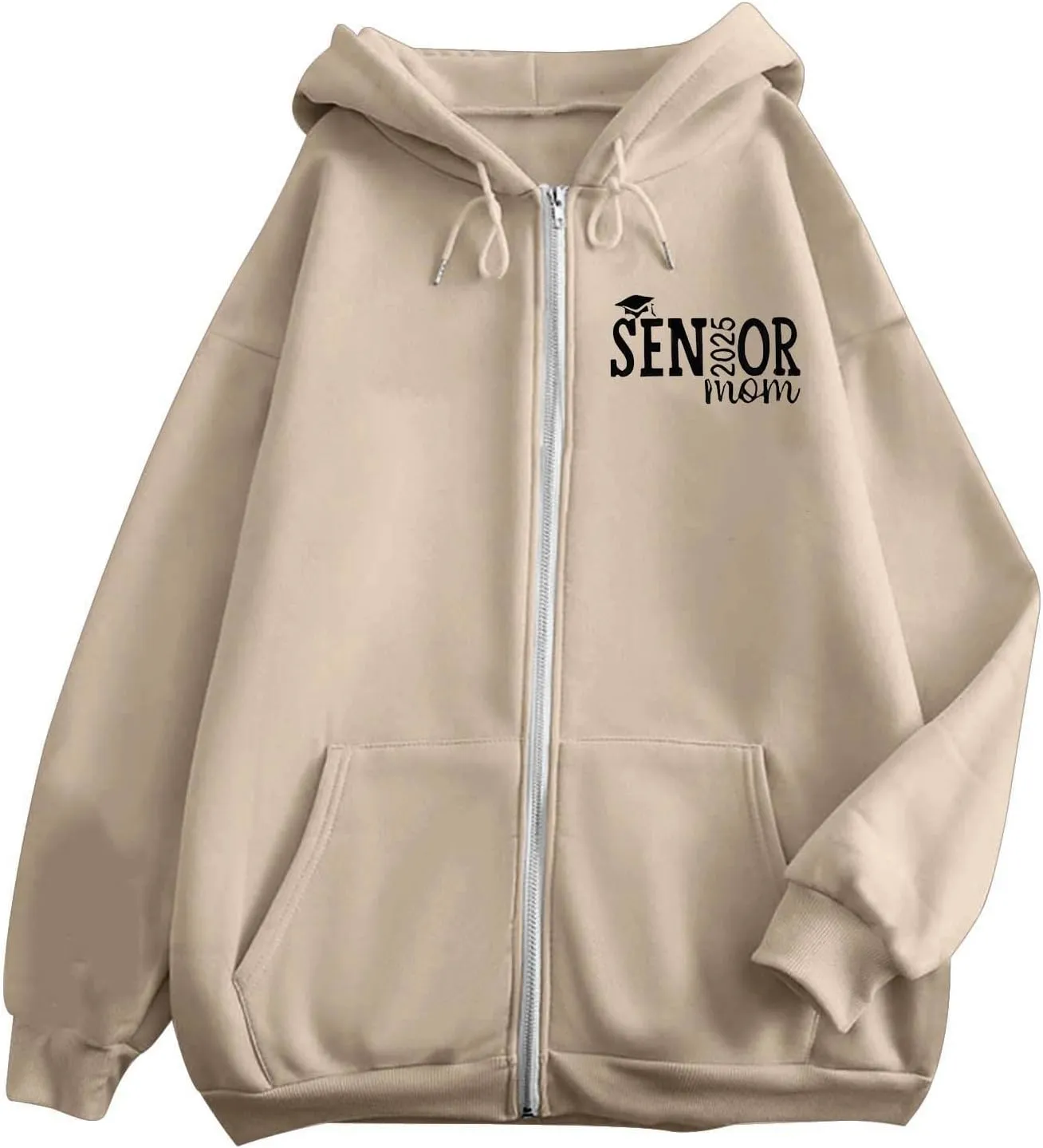 Sweatshirt for Women Senior Mom 2025 Womens Zip Up Hoodies Long Sleeve Fall Oversized Sweatshirts
