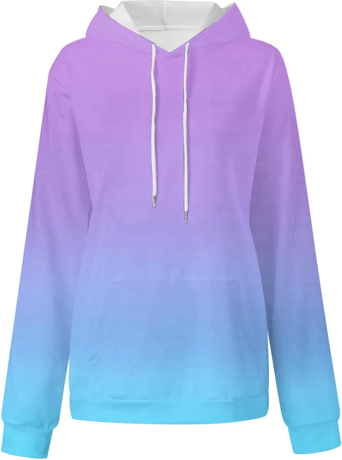 Sweatshirt Hoodies for Women Loose Fit Baggy Gradient Colors Pullover Tops Casual Trendy Fall Sweatshirts with Pocket