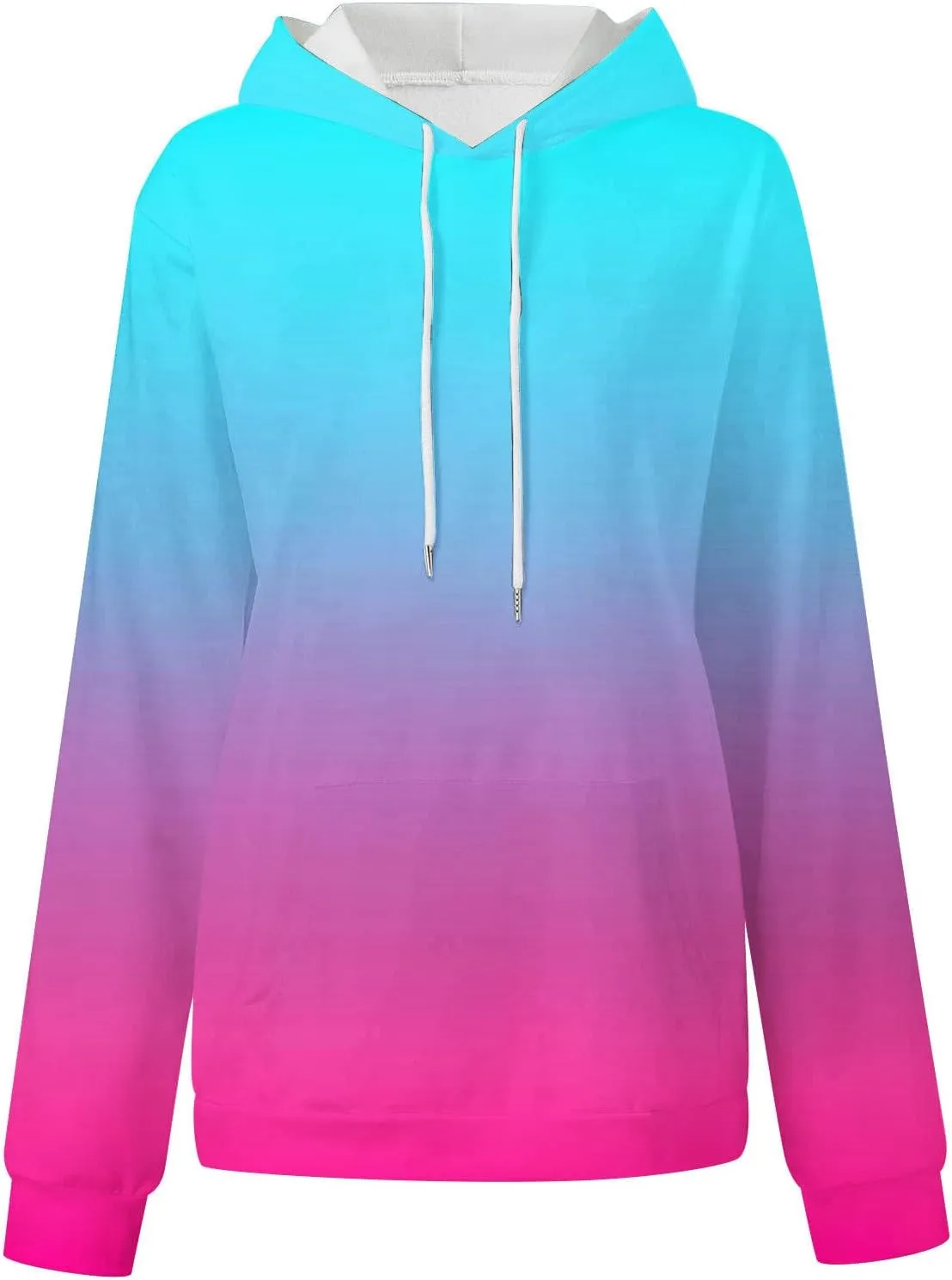 Sweatshirt Hoodies for Women Loose Fit Baggy Gradient Colors Pullover Tops Casual Trendy Fall Sweatshirts with Pocket