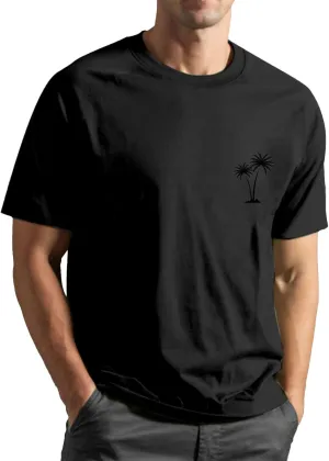 T Shirts for Man Palm Tree Printed Graphic Tees Casual Summer Beach Tops Short Sleeve Crew Neck Basic Tee Shirts