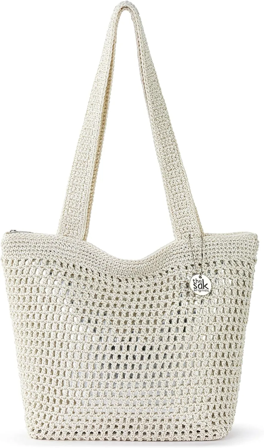 The Sak Casual Classics Tote Bag - Hand Crochet Woman's Purse For Everyday, Travel, Beach Bag - Handbag With Shoulder Straps