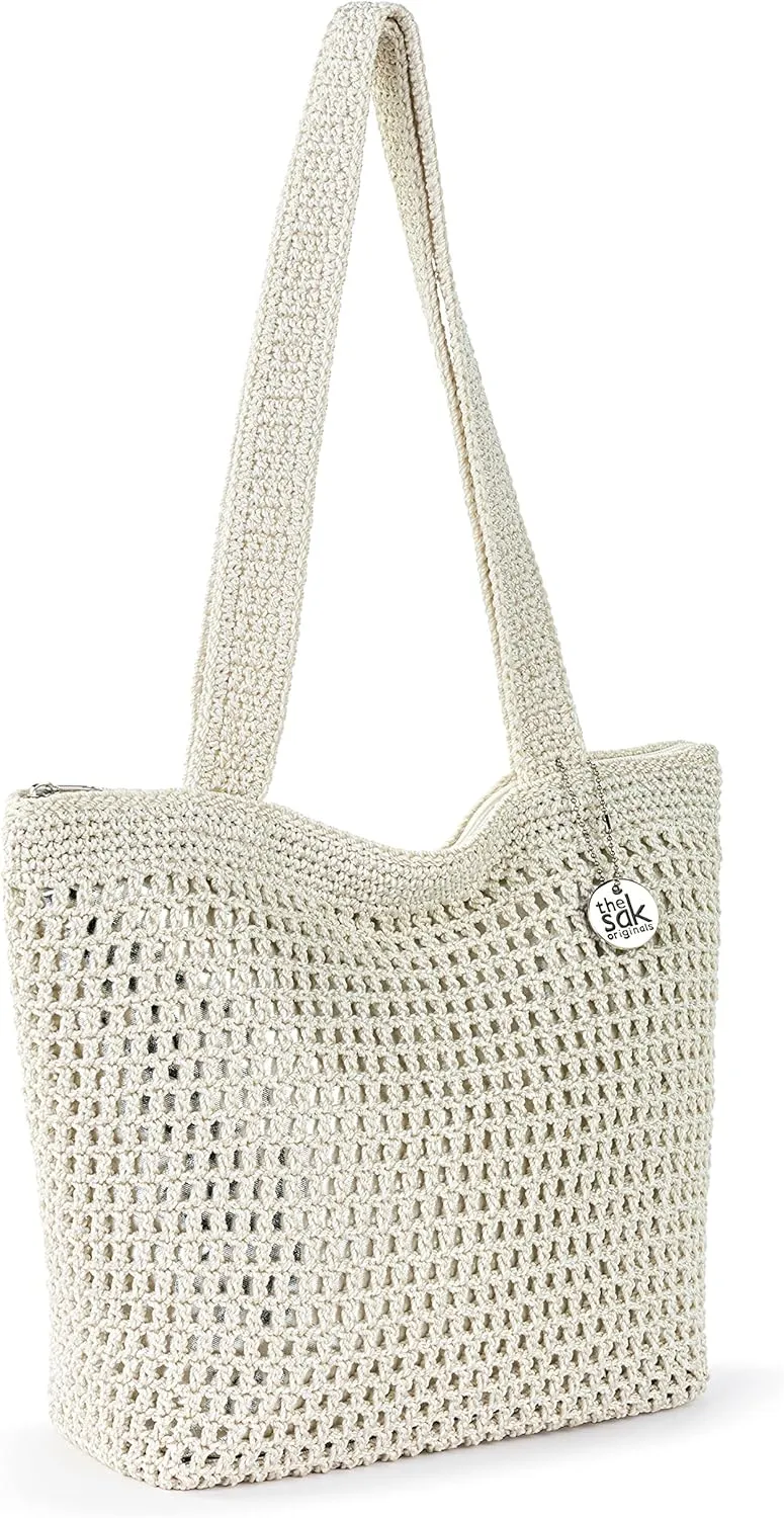 The Sak Casual Classics Tote Bag - Hand Crochet Woman's Purse For Everyday, Travel, Beach Bag - Handbag With Shoulder Straps