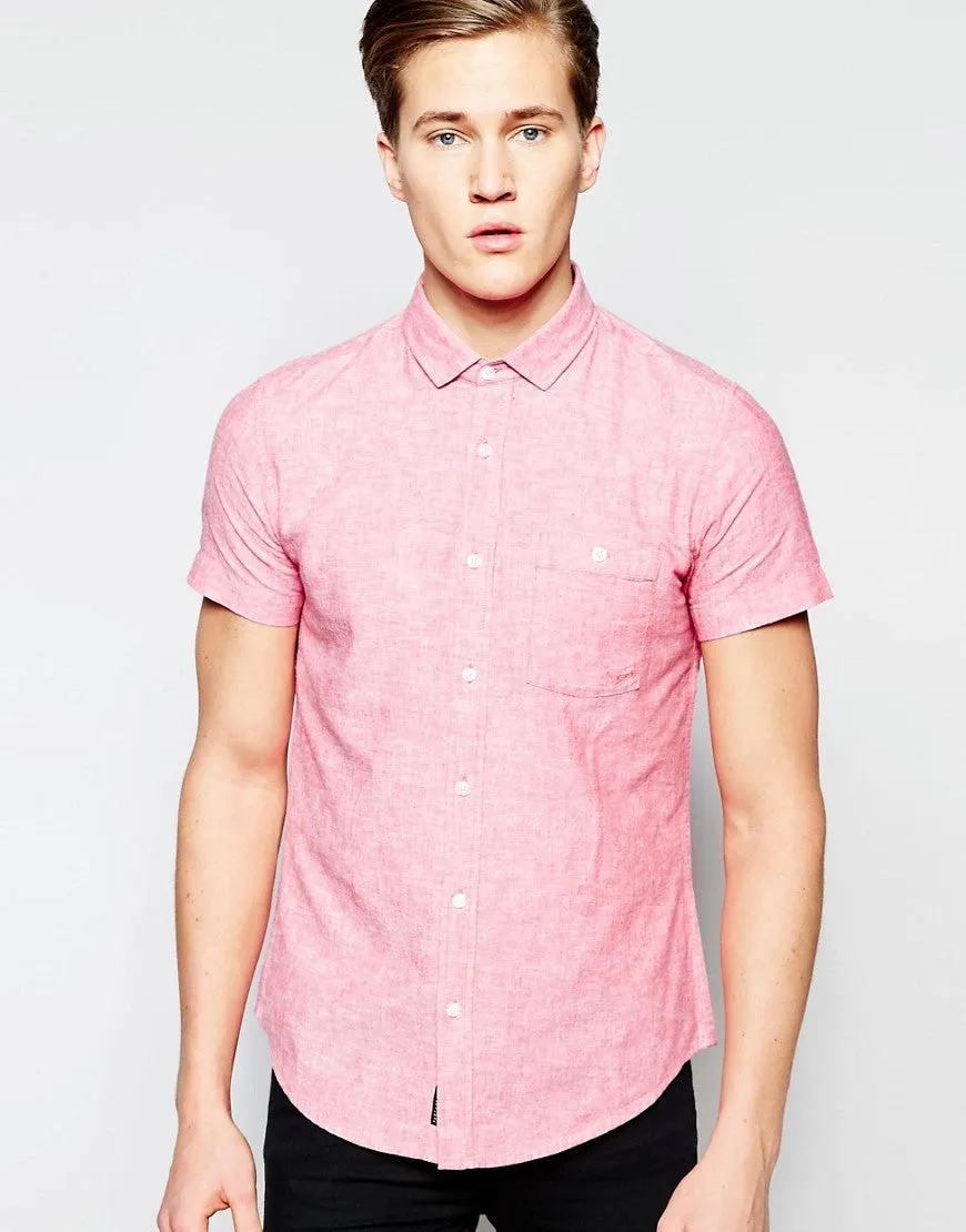 Threadbare Cotton Linen Short Sleeve Shirt