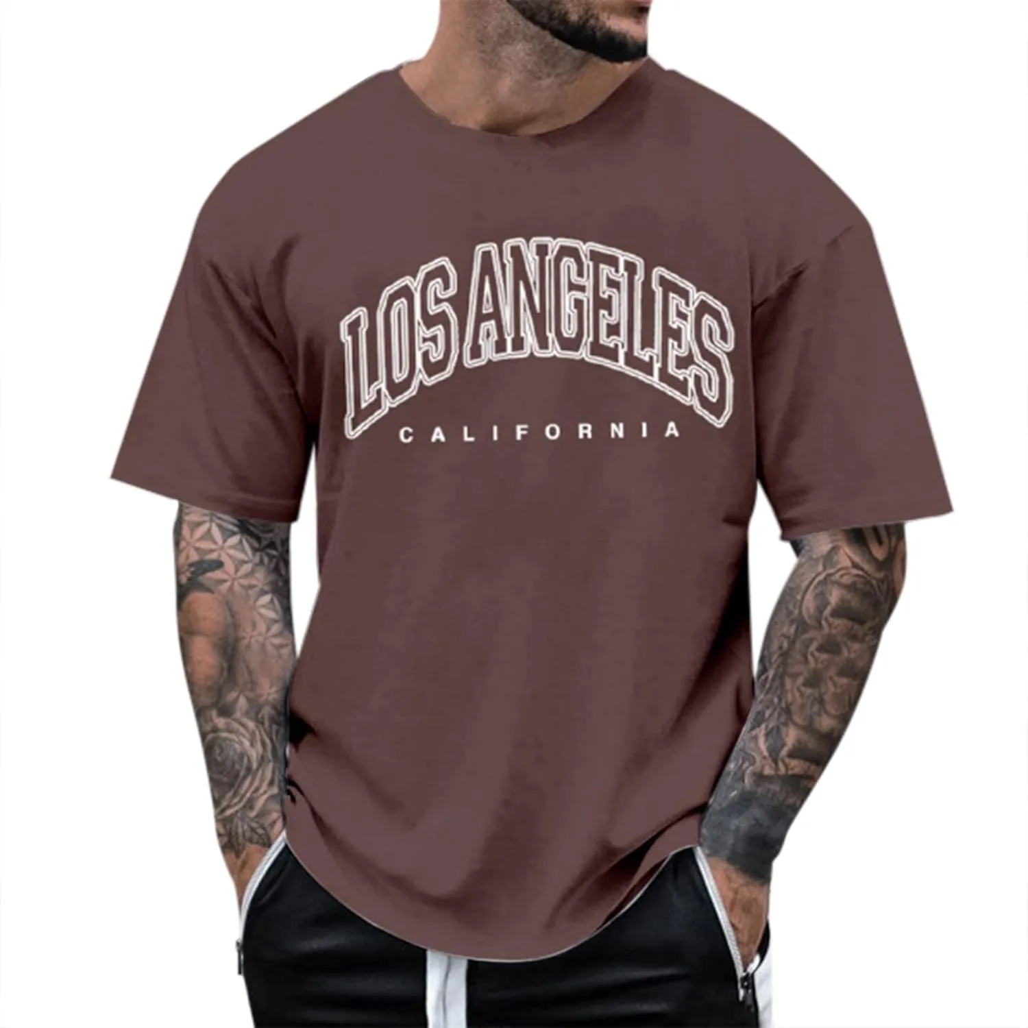 Tshirt for Men Casual Short Sleeve Breathable Athletic Outdoor Regular Fit Tees Trendy True Comfort Tops