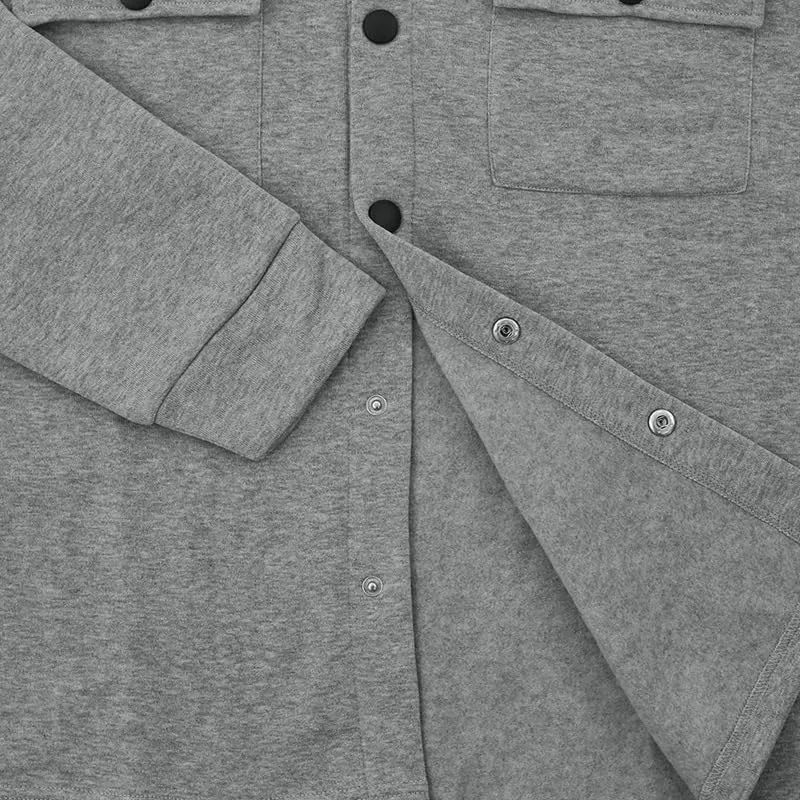 utcoco Men's Button Down Waffle Shirt Jacket Casual Long Sleeve Shacket Overshirts with Flap Pockets