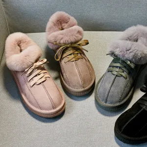 velvet snow boots New winter frosted leather
