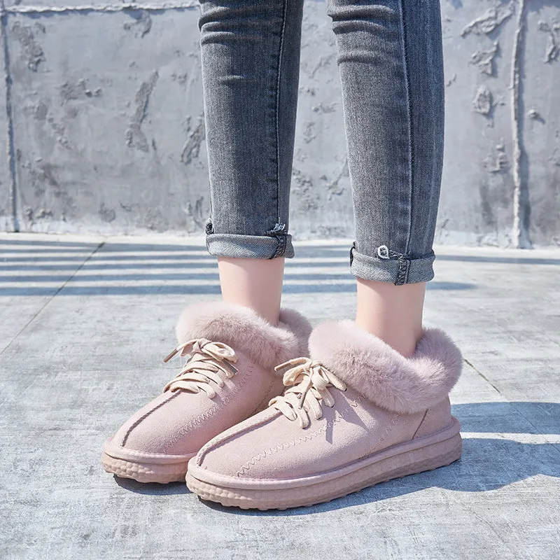 velvet snow boots New winter frosted leather