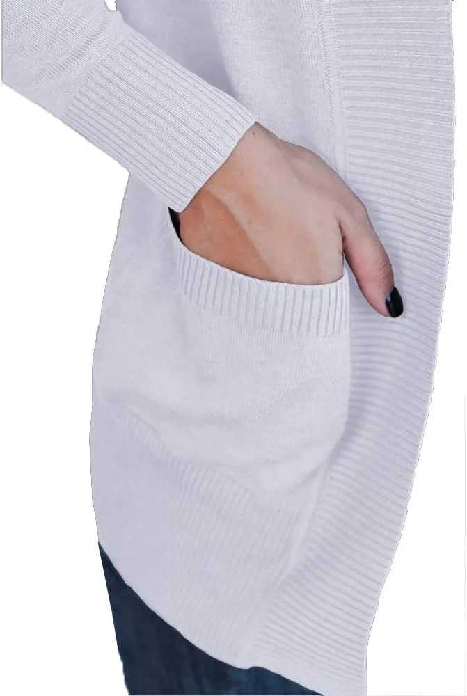 VOIANLIMO Women's Open Front Casual Long Sleeve Knit Classic Sweaters Cardigan with Pockets