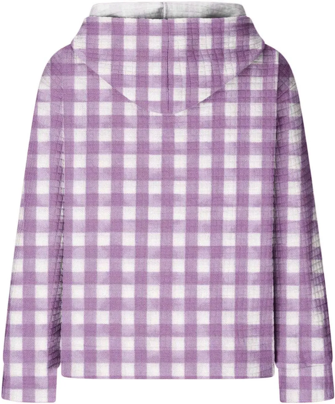 Waffle Hoodie Sweatshirts for Women Long Sleeve Shirts Fall Casual Tops Blouse Plaid Pullover with Pocket 2024, Small