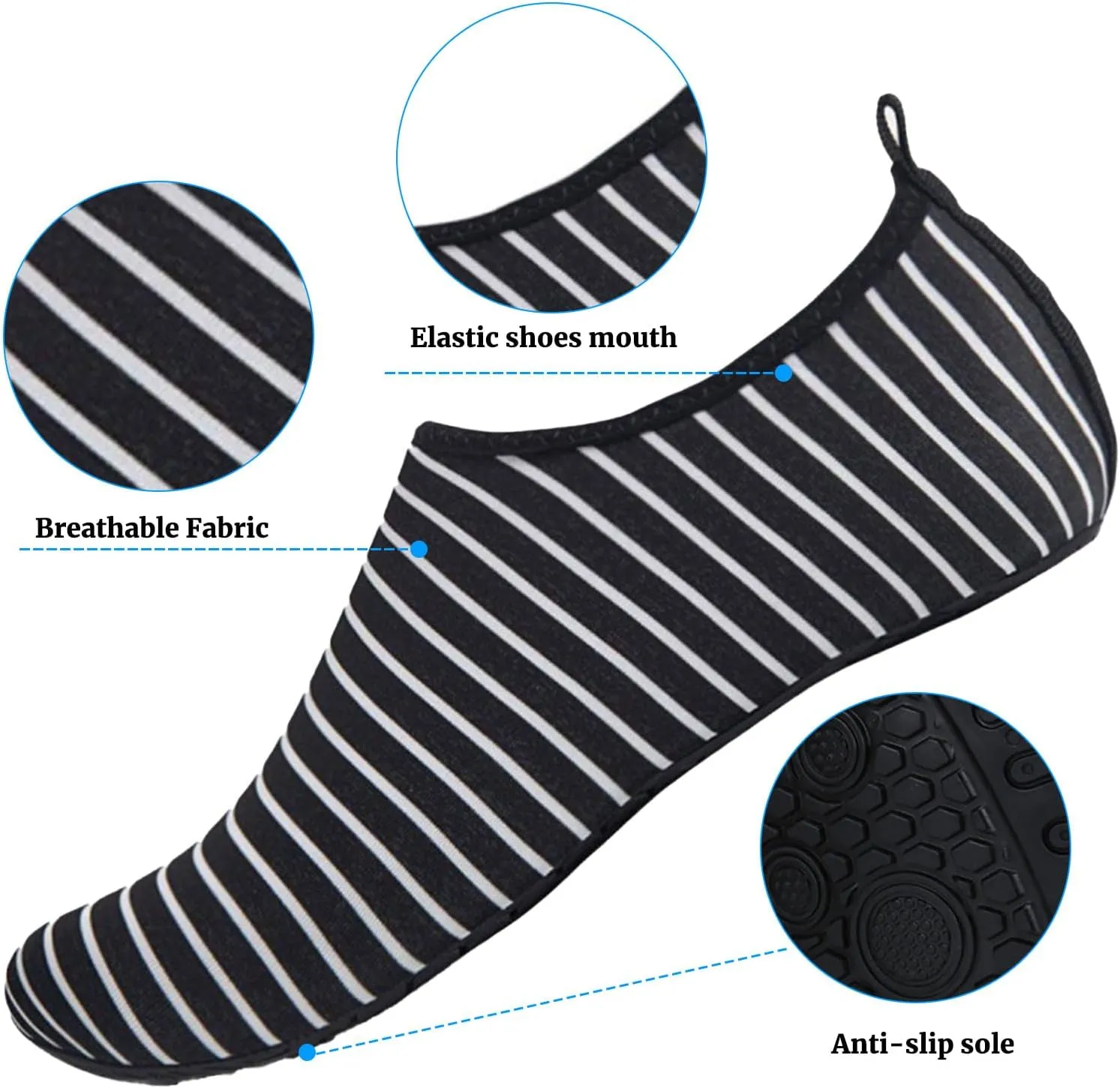 Water Sports Shoes Barefoot Quick-Dry Yoga Socks Slip-on for Men Women Beach Non Slip Indoor Outdoor Walking Exercise Wear Sport Accessories Swim Pool Camping Must Haves Adult