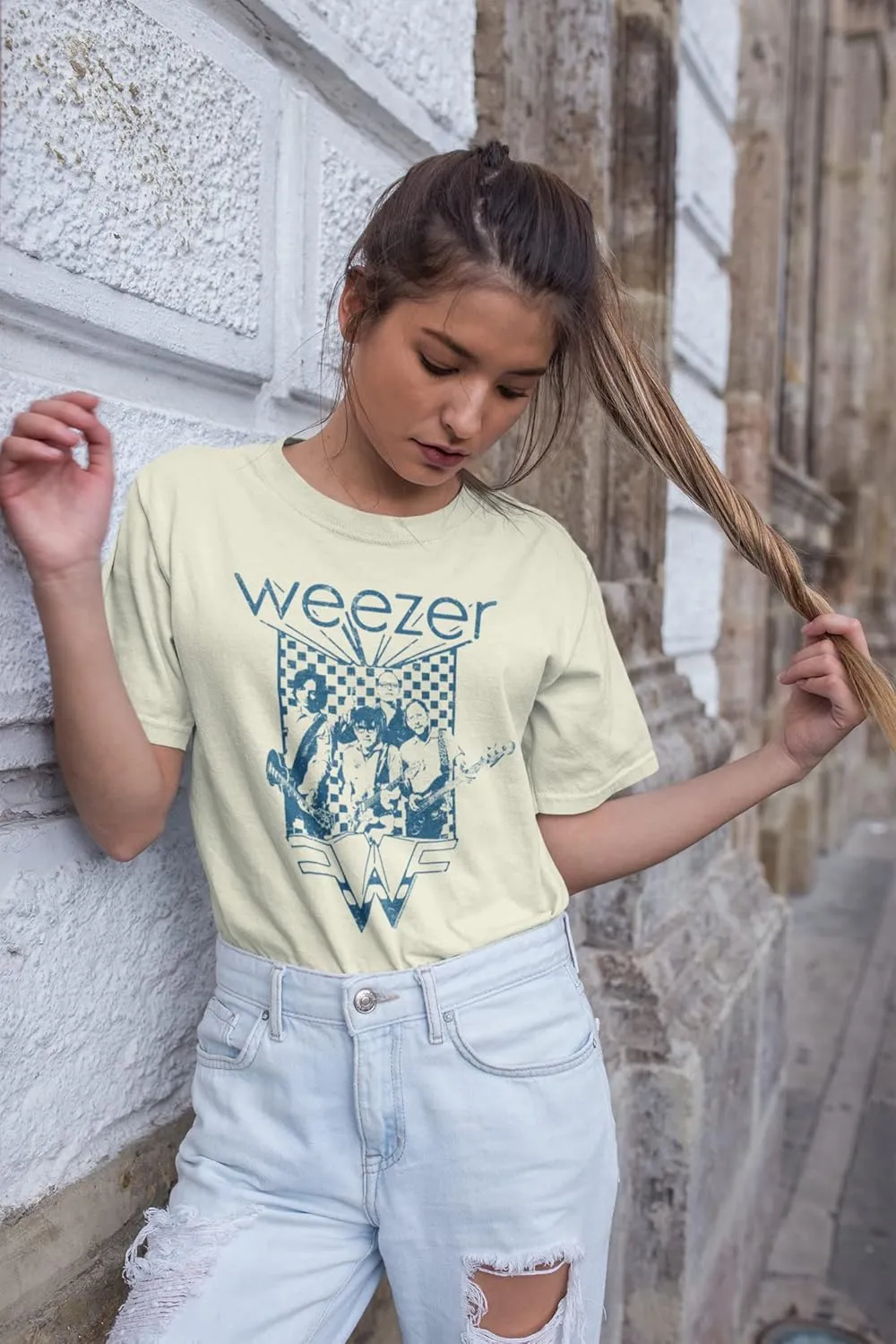 Weezer Rock Music Band & Logo Vintage Style Adult Short Sleeve T Shirt Graphic Tees