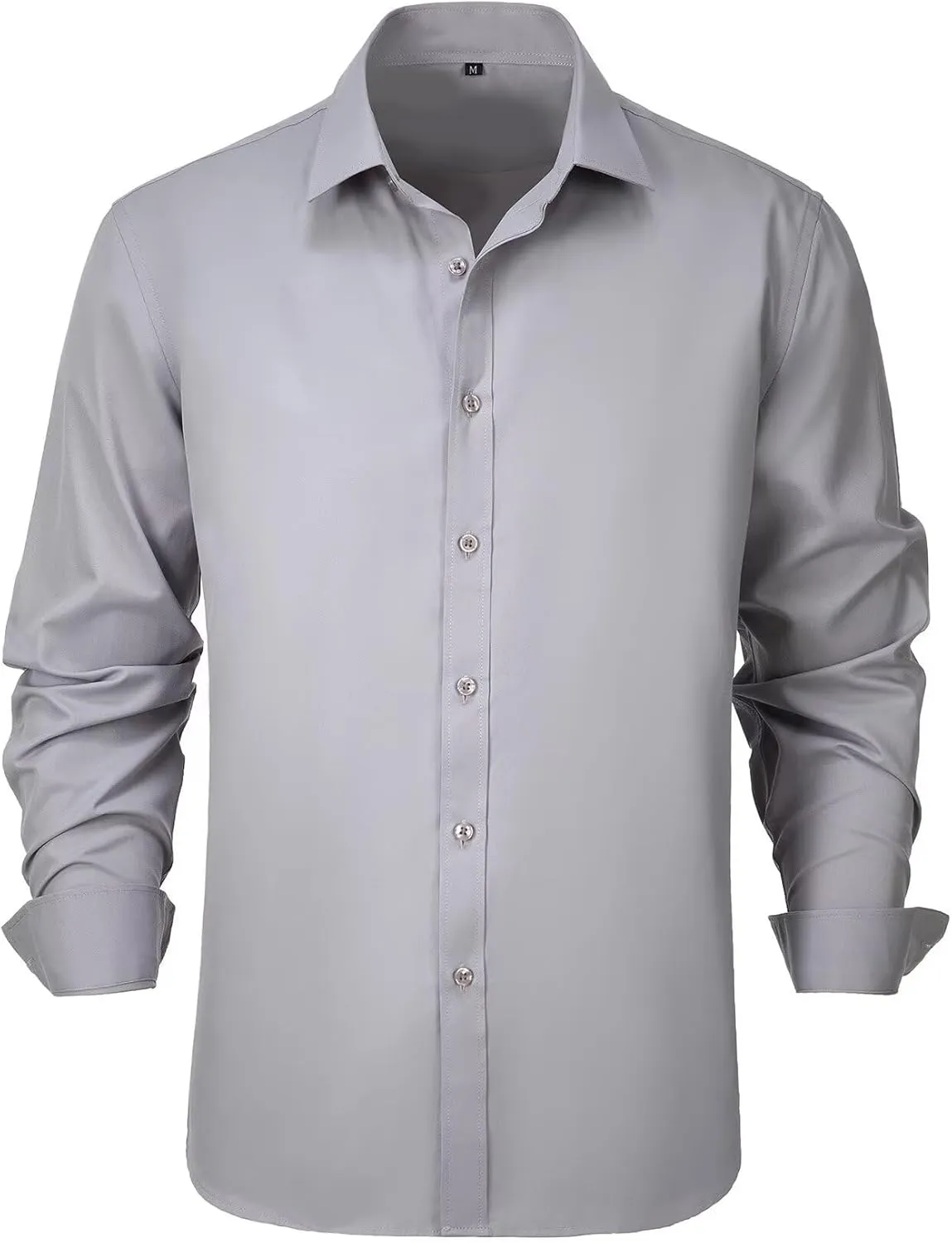 Wehilion Men's Dress Shirts Slim Fit,Dress Homecoming Shirts for Men Long Sleeve Stretch Business Men Dress Shirt