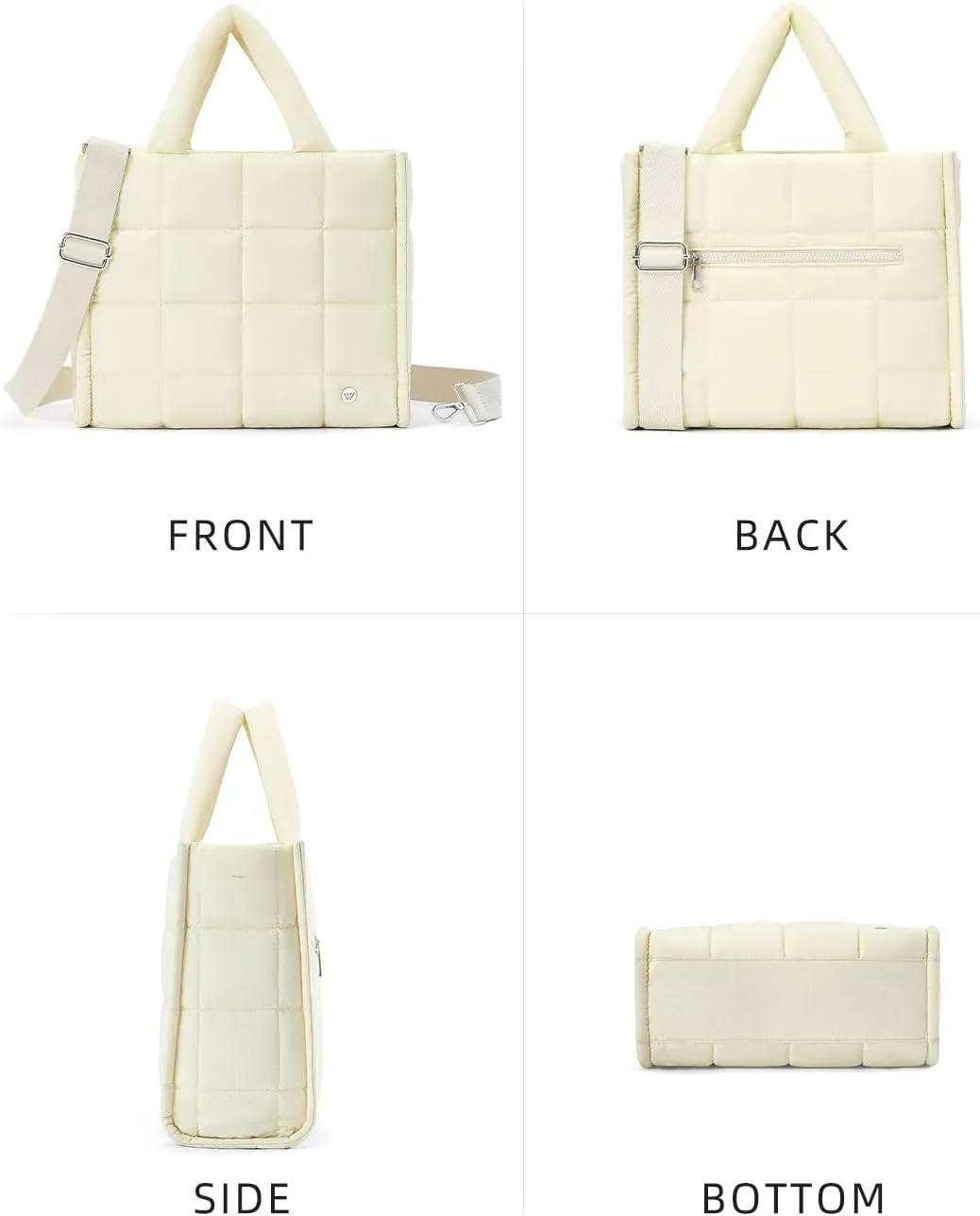 WESTBRONCO Puffer Crossbody Bags for Women Quilted Tote Bag Puffy Weekender Overnight Bag Nylon Shoulder Handbag